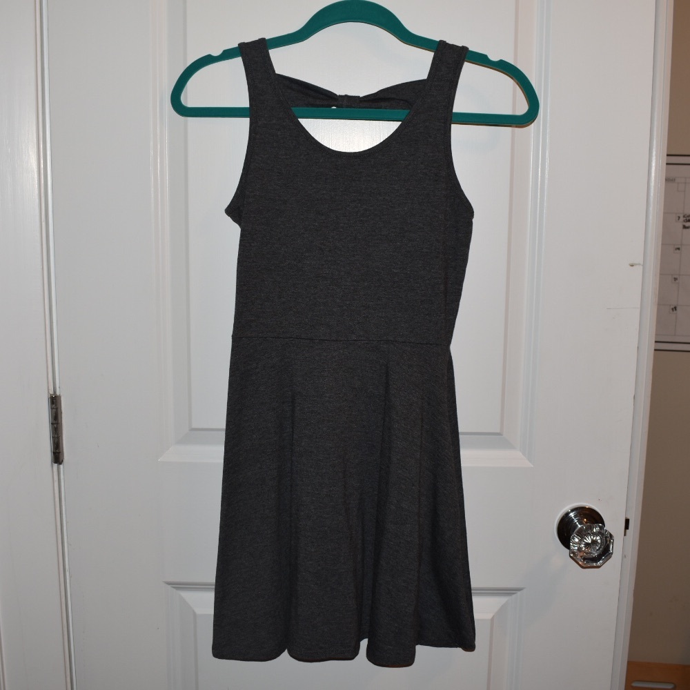 Dark grey skater dress with cut out back